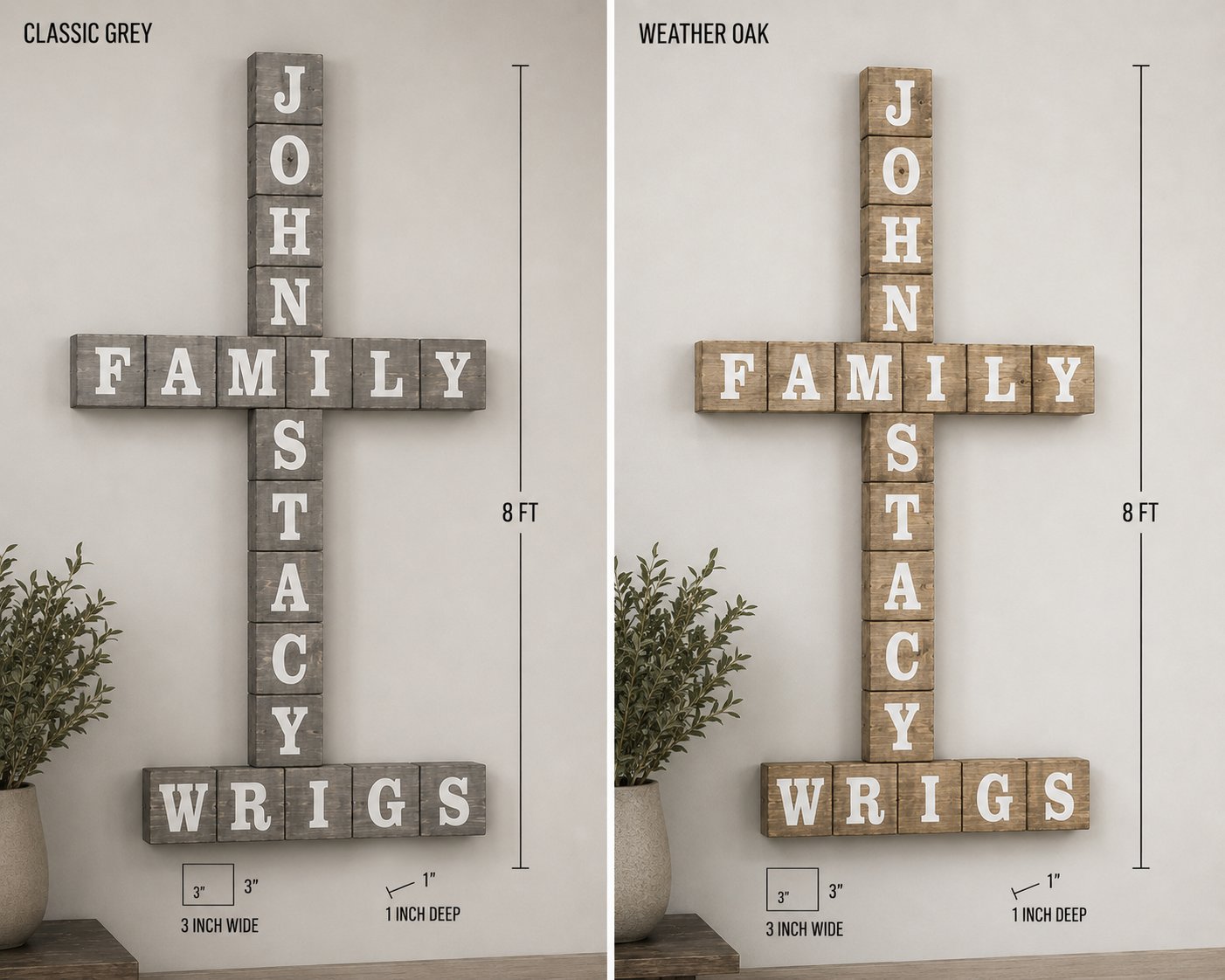 Custom Wooden Family Crossword Sign