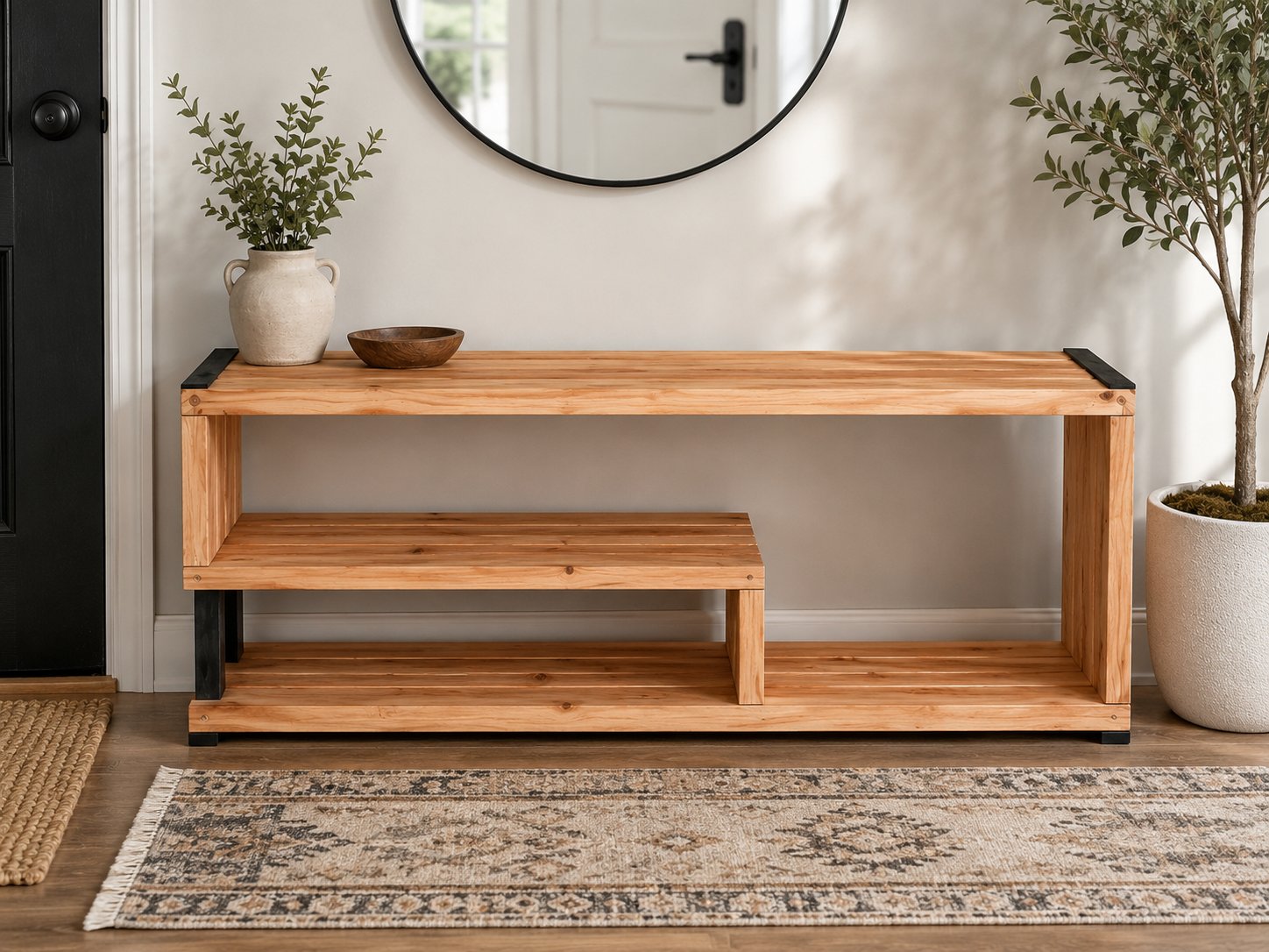 Rustic Modern Entryway Bench